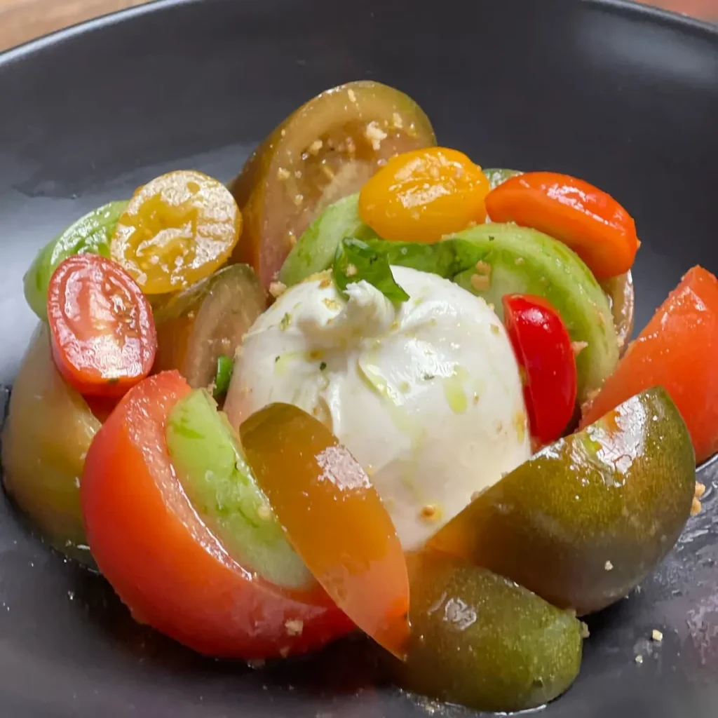 Heirloom tomato and burrata salad